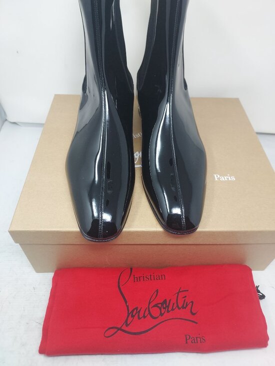 CHRISTIAN LOUBOUTIN MENS Black Roadyrocks Patent Leather Chelsea Boot
